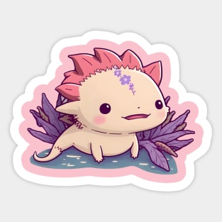 Beautiful Pink Axolotl Sticker